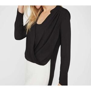 Women's BCBGMAXAZRIA Black High Low Blouse Top Size Small